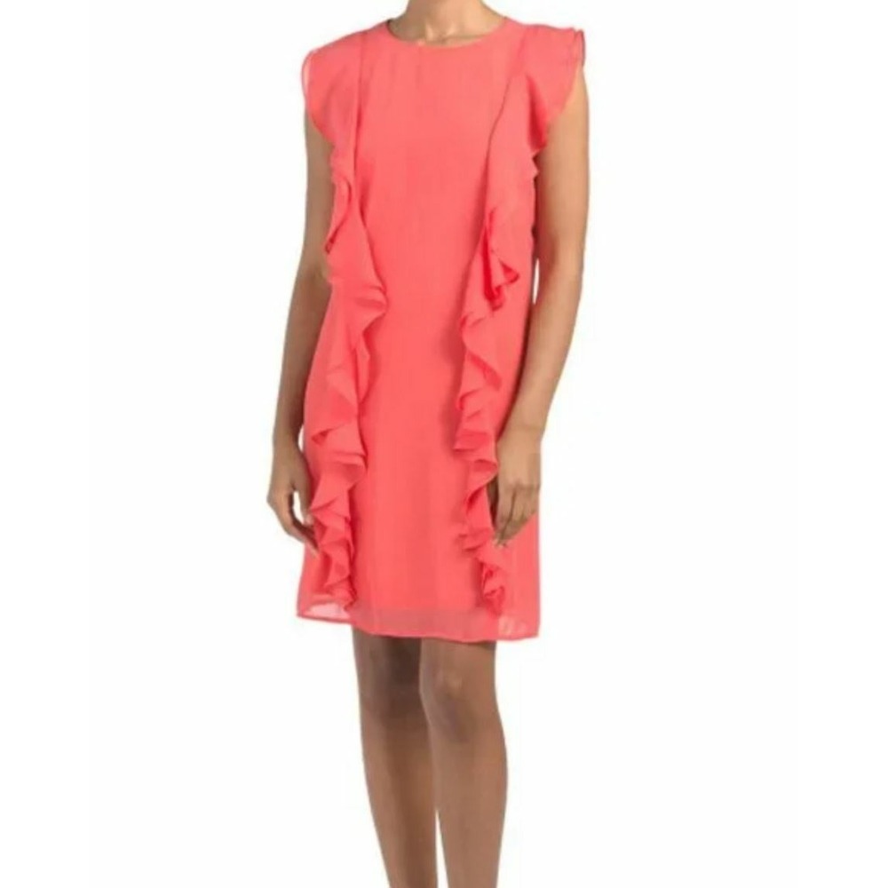 Marina women dress 274831 red polyester coral sz 12 $149